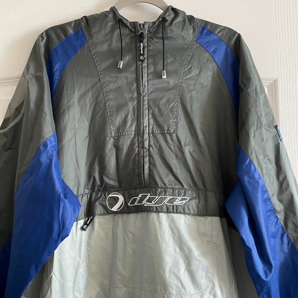 DYE Mens Lightweight Hooded Anorak Packable Half Zip Windbreaker Jacket XXL - Picture 7 of 8